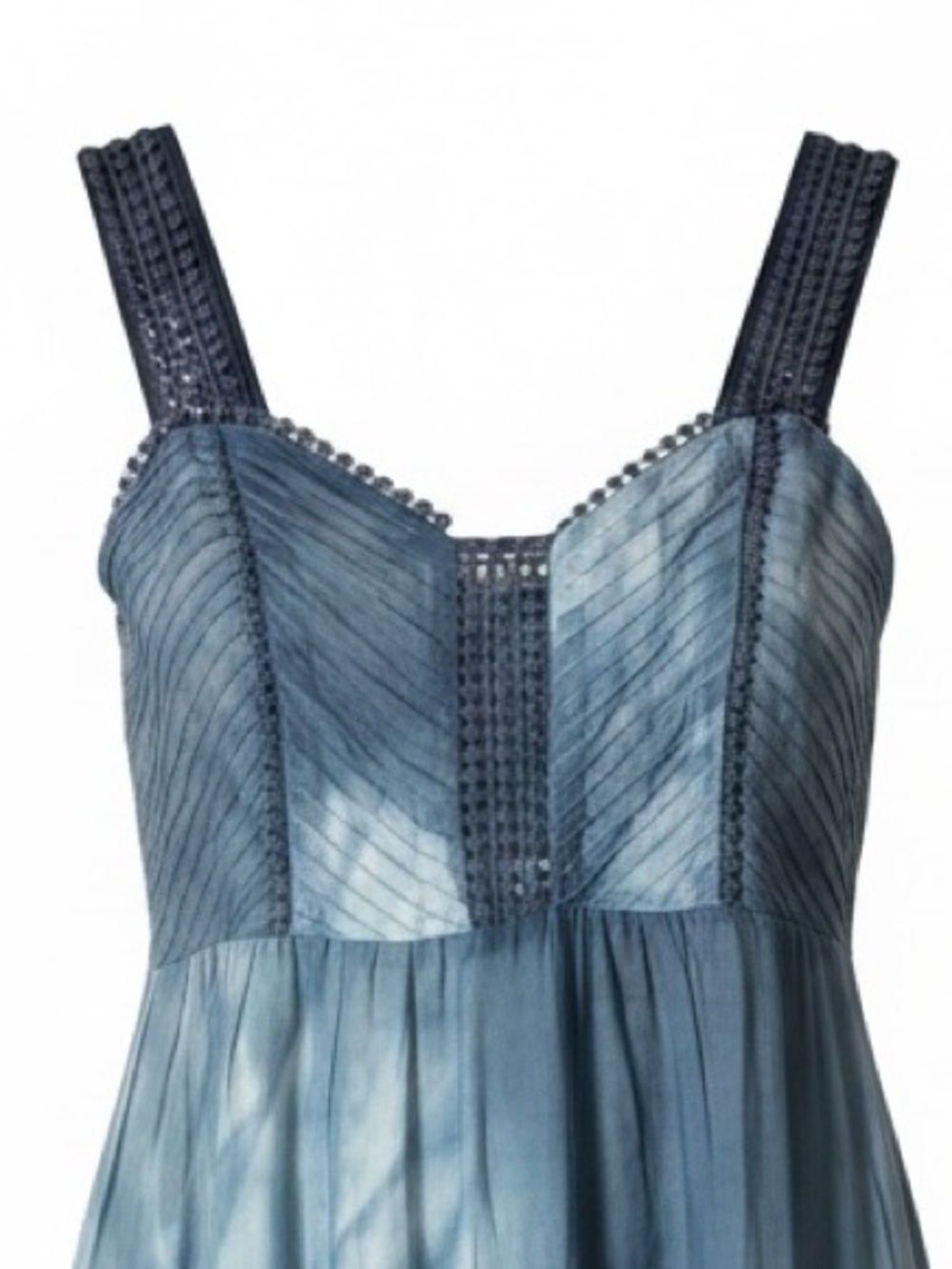 Hugo Boss Blue Maxi Lightweight Tie Dyed Lined Strapless Dress - Picture 3 of 9